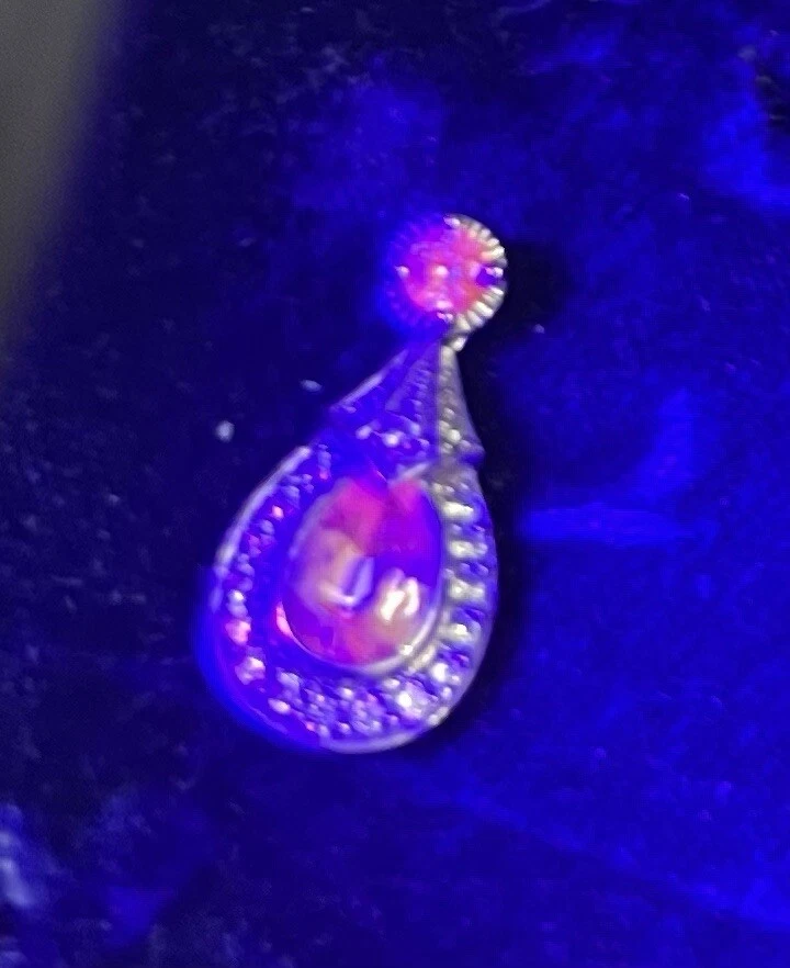 Victoria Wieck Pink White Lab Sapphire Pendant Sterling Silver Wowww!!! - Image 3 of 3