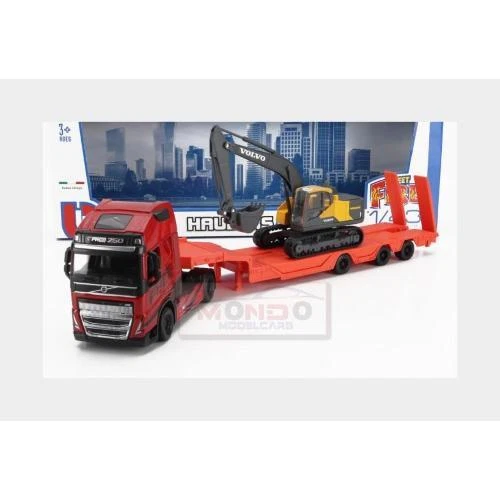 1:43 BURAGO Volvo Fh16 Xl 750 Truck Trasporto Escavatore Excavator BU32312-32310 - Photo 2/2