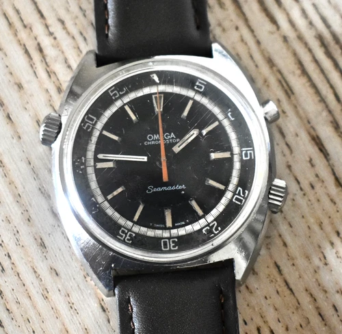 Estate Untouched Original 1960s OMEGA SEAMASTER 3 Button Chronostop Cal865 Works