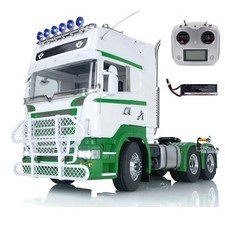 1/14 6x6 Rc Metal Chassis High Roof Tractor Truck Vehicle Motor Radio Battery