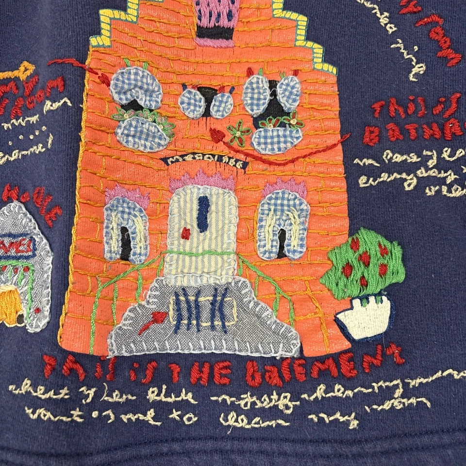 Vtg Oilily Toddler Girl Sweatshirt This Is My House Embroidered Sz 4t Boho - Image 4 of 4