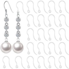 Comfort Safety Non-Allergenic Plastic Earring Hooks, Ear Wire Anti Allergy Ho...