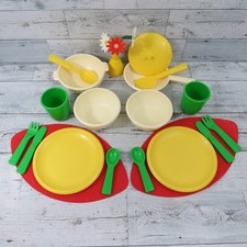Vintage LIttle Tikes Party Ware 1984 23 Piece Kitchen Play Plastic Dish Set