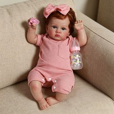 22in Reborn Baby Dolls Vinyl Silicone Realistic Newborn Girl Doll Handmade Gift