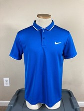 Nike Dri Fit Polo Shirt Blue Court Dry Ultimate Tennis Men s Size M 939137
