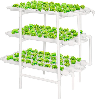 Hydroponics Growing System 108 Plant Sites, 3 Layers 12 Food-Grade PVC-U Pipes G
