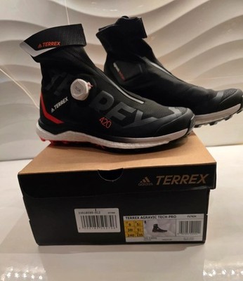 adidas Terrex Agravic Tech Pro Trail Schuhe BOA Schwarz/Rot Textil EUR 38 2/3