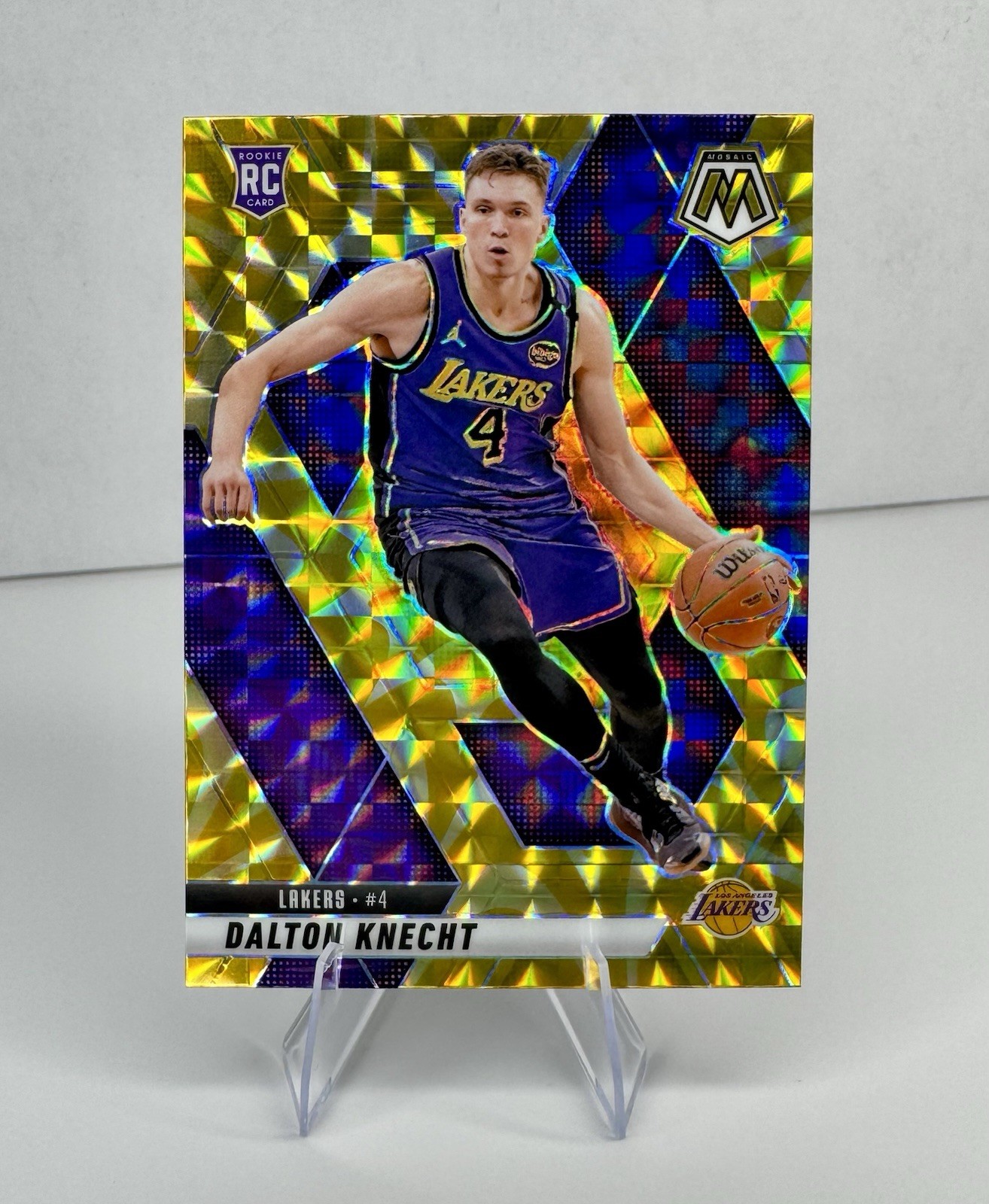 2024-25 Mosaic Yellow Reactive Prizm Dalton Knecht RC #238 LA Lakers