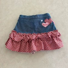 Vintage Strawberry Shortcake Y2K Denim Skirt Girls Kids 5t Lace