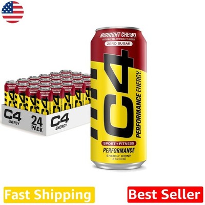 Energy Drink Midnight Cherry Zero Sugar 24pk 16oz NSF Certified Explosive Energy