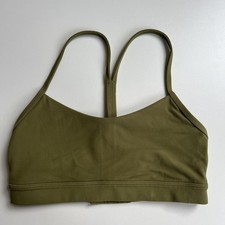 Lululemon Flow Y Adjustable Bra Nulu Light Support Size 6 Bronze Green A  C Cups