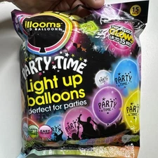 Illooms LED Light Up Pack Of 15 Balloons Party Time Multiple Colors 15 Hours 🔥