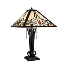 Chloe Lighting Retro Stained-Glass Brush Retro Table Lamp