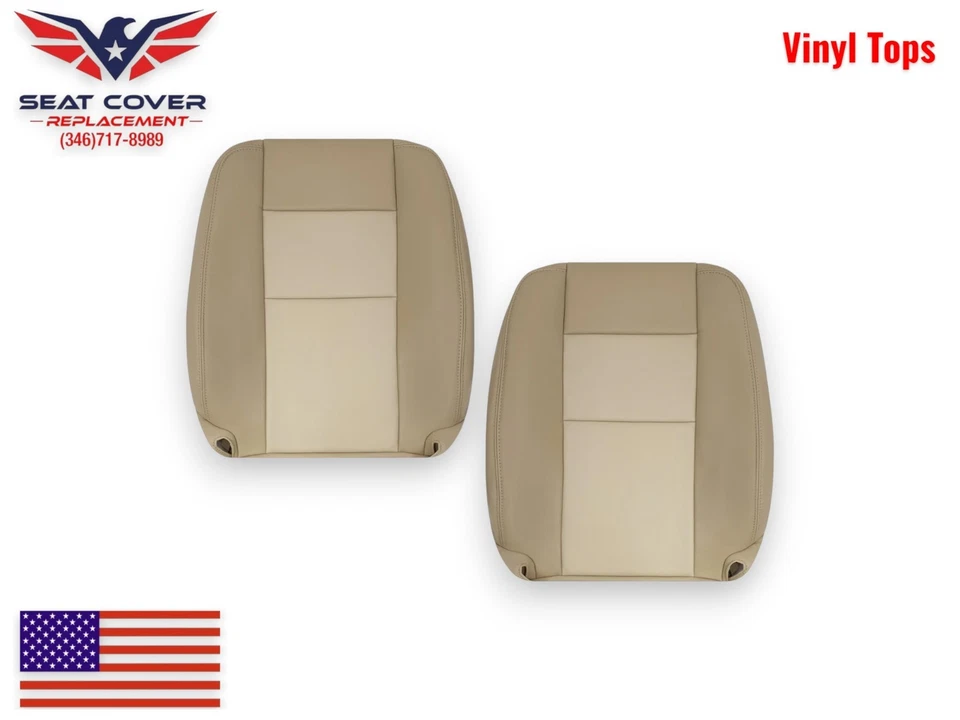 Fundas de asiento delanteras 2006-2010 para Ford Explorer Limited 2 tonos cuero sintético tostado Foto 3 de 4