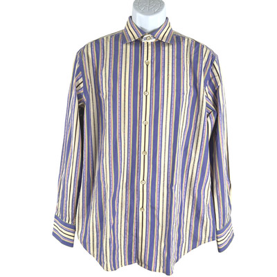 Robert Graham Button Front Shirt Mens Large Striped Long Sleeve TP-3353