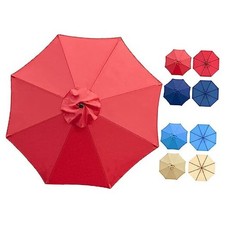 Patio Umbrella 9 ft Replacement Canopy for 8 Rib Patio Umbrella 9ft-8 Ribs Red