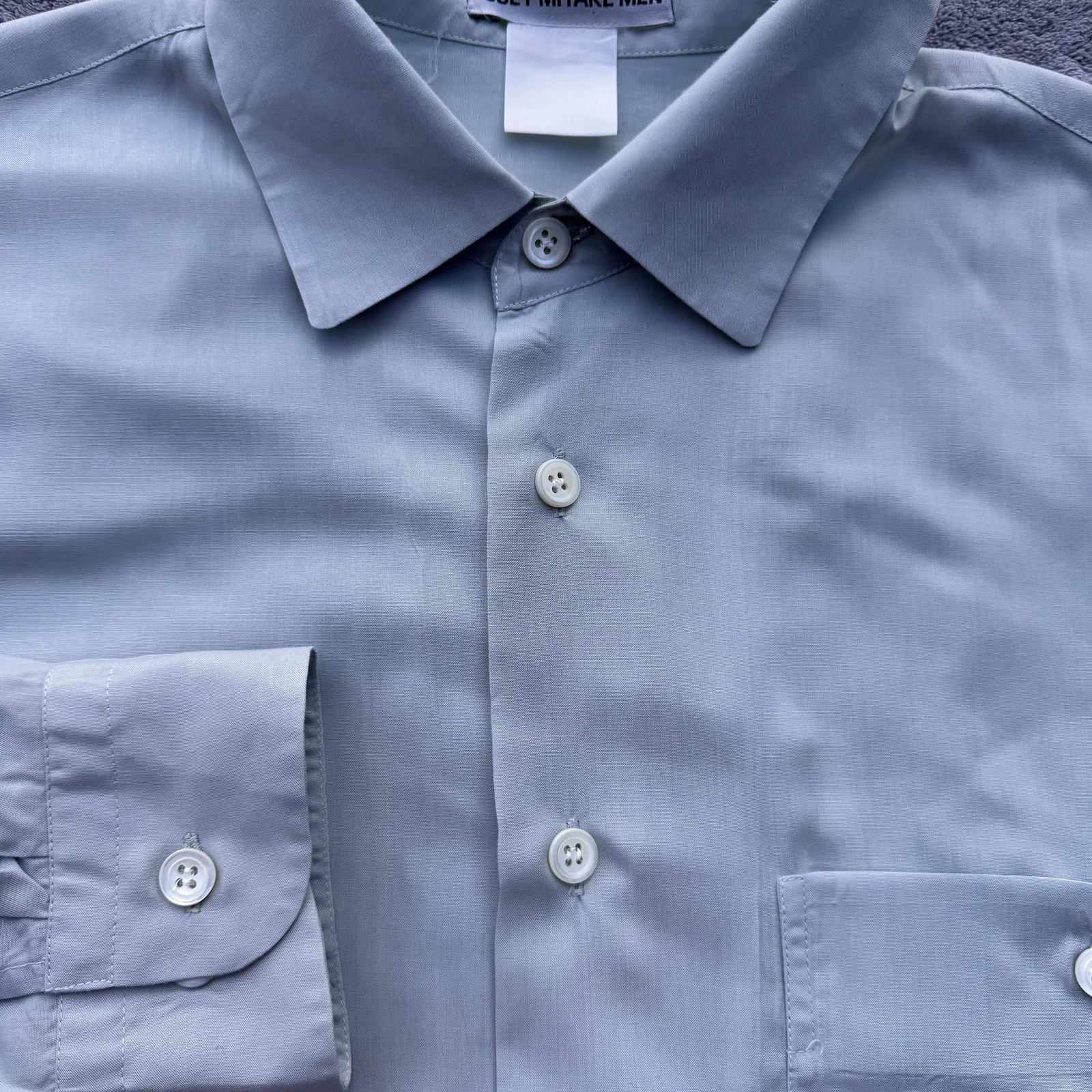 Issey Miyake Men Shirt Mens Extra Large Light Green Button Front Long Sleeve