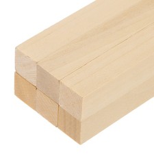6Pcs Basswood Sticks, 9/16" x 9/16" x 4" Square Wooden Dowel Rods Strips