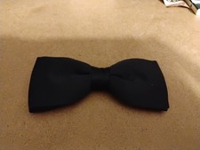 NOS Vintage Ormond Black Satin Dress Bowtie Double Tie Clip On Rust Resistant