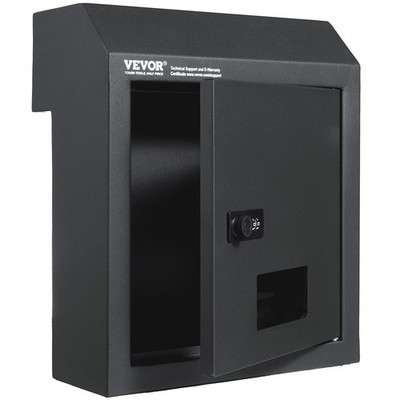 Strong Steel Mail Drop Box with 12'' Combo Lock, Through the Door, Gray