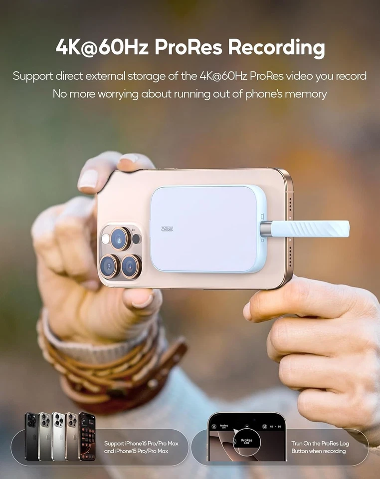 M2 SSD Gehäuse Magnetisch USB C Schwarz Kompatibel iPhone MacBook Laptop - Bild 4 von 4