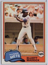 1981 Topps #299 Elliott Maddox in EXMT Condition Mets