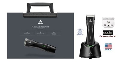 Andis Pulse ZR II CORDLESS 5-Speed CLIPPER SET 10 CeramicEdge BLADE,BATTERY,CASE