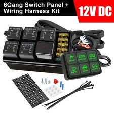 6 Gang Switch Panel ON-OFF Circuit Control Relay System 12-24V For RV ATV Marine