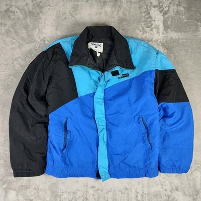 VTG 90s Spalding blue/black colorblock sportswear streetwear retro puffer mns L