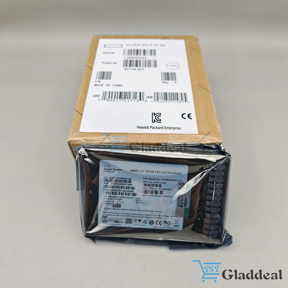VK000480GWJPE HPE Sub PN SEALED HPE 480GB SATA 6G RI SFF SC DS SSD - Image 4 of 4