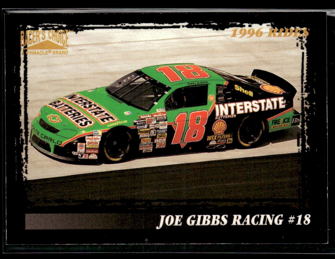 1996 Pinnacle Racer's Choice #38 Joe Gibbs Racing #18 NASCAR