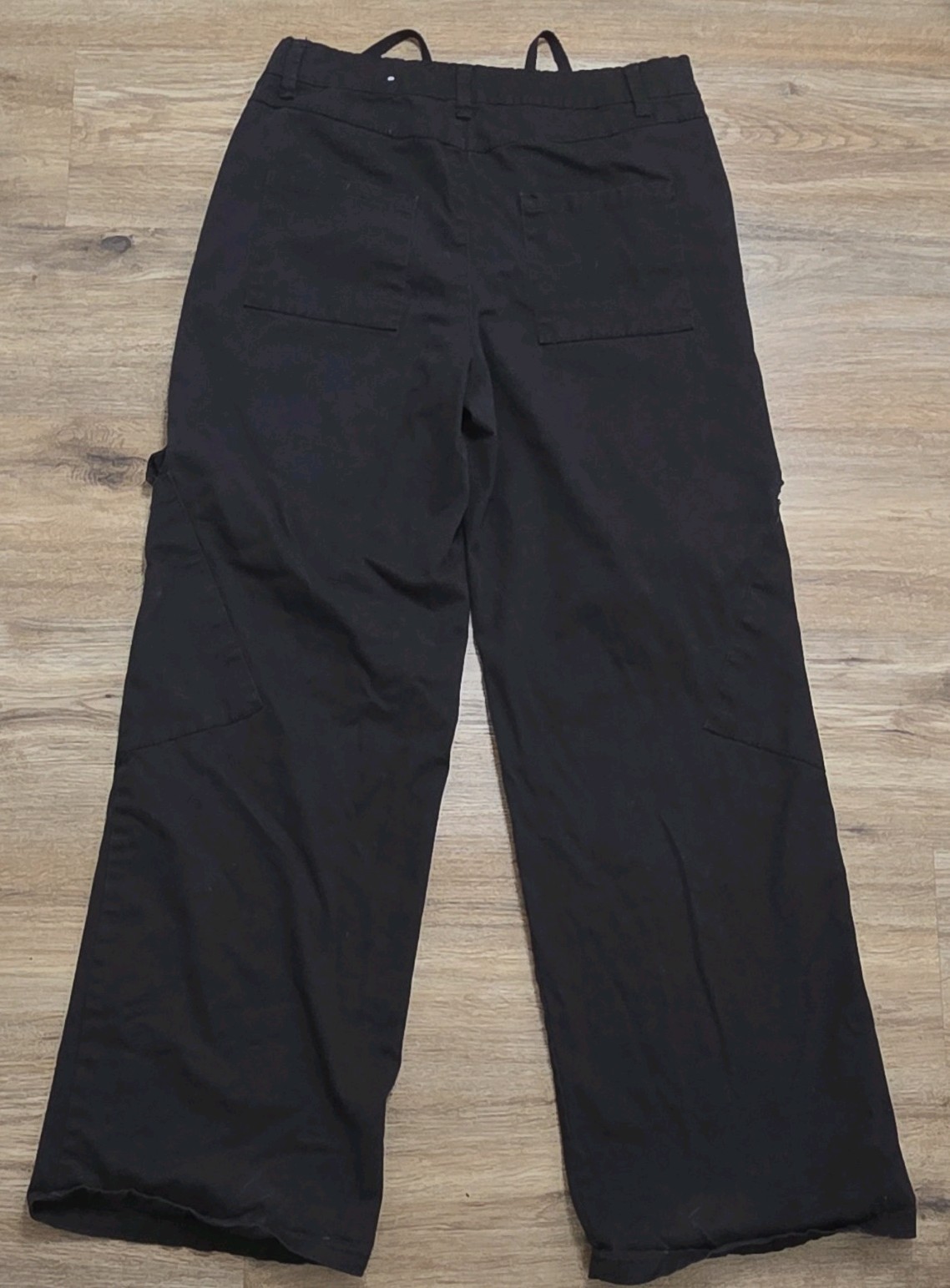 Refuge Black Cargo Pants Button Drawstring Straig… - image 5