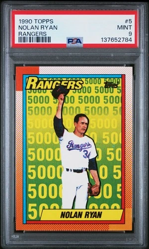 1990 Topps #5 Nolan Ryan Rangers PSA 9 NEW CERT