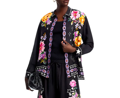 JOHNNY WAS ROSALYNDA BUTTON DWN BLOUSE SHIRT SILK/ RAYON COLOR CASUMI Sz XXL~NWT