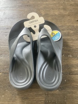 Aetrex Orthotic Flips Recovery Thong Sandals Size 11 Men Color Gray Brand New!