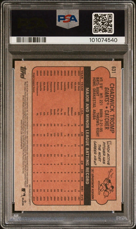 2021-22 Topps Heritage High Number #631 CHADWICK TROMP Auto | PSA 10 Authentic - Image 2 of 4