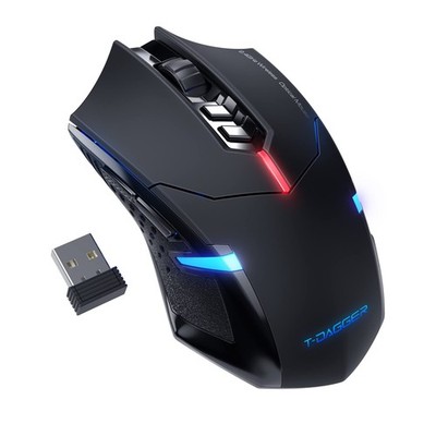 T-DAGGER Wireless Gaming Mouse- USB Cordless PC Accessories Computer Blue 