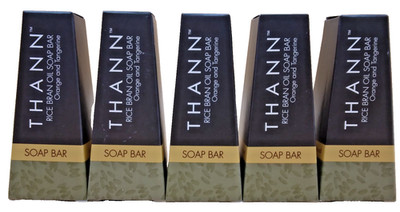 Thann Rice Bran Oil Soap Bar Orange Tangerine 1.3 oz Aromatic Wood Lot of 5