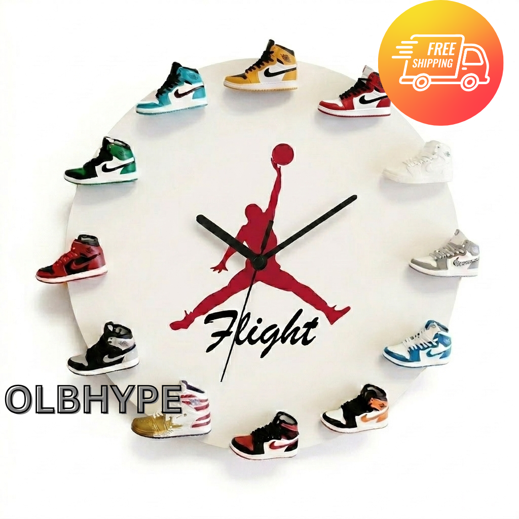 Jordan Wall Clock Mini 3D Sneakers Watch Magnet Gift Sport