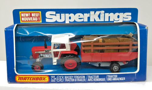 MATCHBOX SUPERKINGS K-35 MASSEY FERGUSON TRACTOR & TRAILER M393