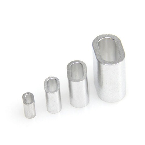 Aluminum Ferrules Crimping Sleeves Wire Rope Cable Clamp Round Oval Hole Clips - Bild 6 von 13