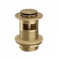 Bathroom Bath Plug Black Pop Up Sink Basin Waste Slotted Brushed Brass 