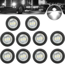 10 34 Inch Trucks Round Trailer Side Marker Lights Clearence White Lights