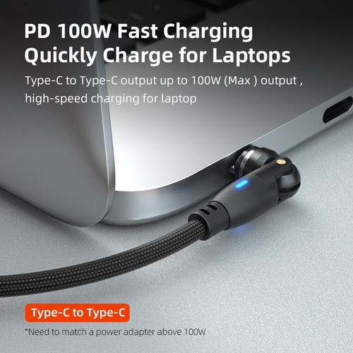 USB C Magnetic 9pin Fast Charging Data Sync Cable + 3X Type C Tips 540° Rotation - Picture 29 of 58