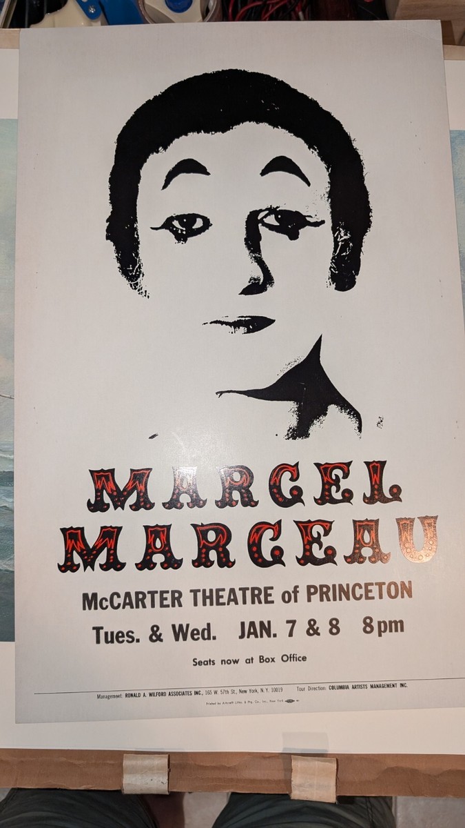 1960s Original MARCEL MARCEAU French Mime Theater Cardboard