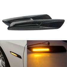 Luci di posizione laterali a LED ambra stile F10 per BMW serie 1 3 5 carbonio hi