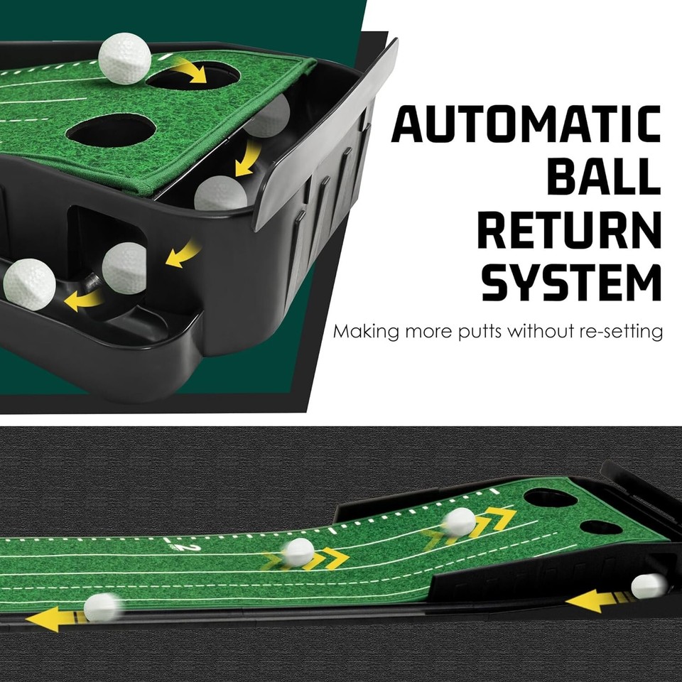 9ft Golf Putting Green, Portable Putting Mat for Home and Office w Ball