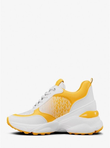 Michael Kors Katrina Wedge Trainer Ombre Sneakers Daisy Yellow 7.5 MSRP: $255 - Picture 4 of 6