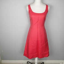 Ann Taylor Summer Career Church Cotton Silk  Sheath Dress sz 0 sleeveless