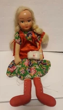 Vintage 20" Folk Doll Cloth W/Mask Face 